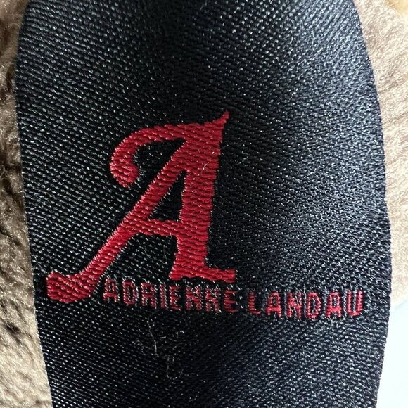 Adrienne Landau Womens L Faux Fox Fur Trim Robe Belted Cozy Plush Quiet Luxury - Picture 9 of 13